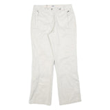 CECIL Womens Polyester Blend White Regular Fit Straight Leg Trousers W30 L32 Zip