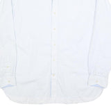 TED BAKER Mens White & Blue Patterned Shirt L Cotton Blend Long Sleeve Smart