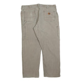 CARHARTT Mens Cotton Blend Beige Relaxed Straight Trousers W40 L32 Workwear