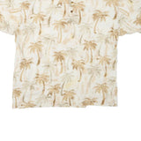 KAYLUA BAY Womens Beige Palm Tree Print Short Sleeve Polo Shirt XL Summer Casual