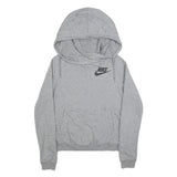 NIKE Womens Grey Hoodie S Cotton Blend Pullover Sports Casual Sweatshirt
