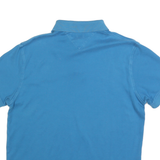 TOMMY HILFIGER Mens Blue Short Sleeve Plain Polo Shirt M Cotton Blend Classic