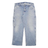 DICKIES Mens Relaxed Light Blue Denim Jeans W36 L29 Workwear Utility Pocket Zip