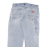 DICKIES Mens Relaxed Light Blue Denim Jeans W36 L29 Workwear Utility Pocket Zip