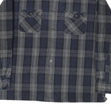 ST JOHNS BAY Mens Blue & Grey Plaid Shirt XL Cotton Blend Casual Long Sleeve