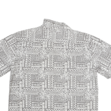 FALLS CREEK Mens Grey Cotton Shirt Jacket L Woven Geometric Floral Button