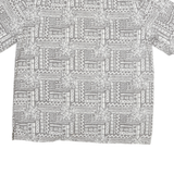 FALLS CREEK Mens Grey Cotton Shirt Jacket L Woven Geometric Floral Button
