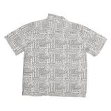 FALLS CREEK Mens Grey Cotton Shirt Jacket L Woven Geometric Floral Button