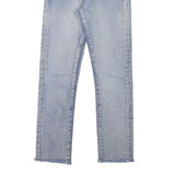 LEVI'S Womens Regular Blue Denim Straight Raw Edge Jeans W25 L26 Casual