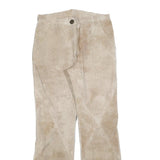 SPIETH & WENSKY Womens Leather Beige Regular Fit Straight Leg Trousers W30 L32