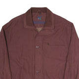 Mens Maroon Casual Zip Jacket L Polyester Blend Plain Lightweight Outerwear