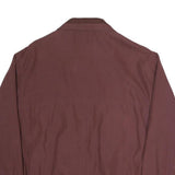 Mens Maroon Casual Zip Jacket L Polyester Blend Plain Lightweight Outerwear