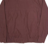 Mens Maroon Casual Zip Jacket L Polyester Blend Plain Lightweight Outerwear