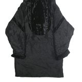 NORTHERN CLIMATE Womens Black Hooded Zip Jacket S Polyester Blend Plain Velvet