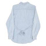 TOMMY HILFIGER Womens Blue Shirt L Cotton Blend Button Down Long Sleeve Classic