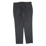 WESSI Mens Cotton Blend Grey Regular Straight Trousers W38 L32 Formal Workwear