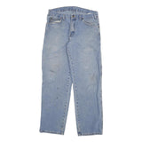 DICKIES Mens Relaxed Light Blue Denim Jeans W32 L30 Workwear Utility Zip Pockets
