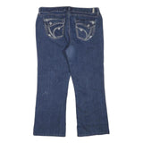 Ariya Womens Blue Regular Straight Denim Jeans W34 L25 Stylish Casual Zip