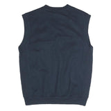 CRANE Lined Mens Blue V-Neck M Sleeveless Cotton Blend Pullover Sweatshirt