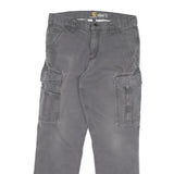 CARHARTT Mens Cotton Blend Grey Relaxed Cargo Trousers W30 L28 Workwear