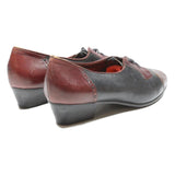 LEONARDO DA VINCI Womens Lace-Up Leather Two Tone Oxford Shoes UK 5 Elegant