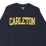 CHAMPION Mens Navy Blue Carleton Long Sleeve Crew Neck Cotton Blend S