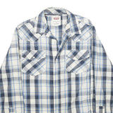 LEVI'S Mens Blue & White Plaid Cotton Shirt S Casual Long Sleeve Western Style