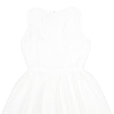 REISS Womens White Fit & Flare Polyester Sleeveless Short Dress UK 8 Elegant