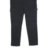 LEVI'S Womens Cotton Blend Black Slim Straight Trousers W29 L26 Cargo Pocket Zip