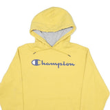 CHAMPION Mens Yellow Pullover Hoodie S Cotton Blend Casual Sweater