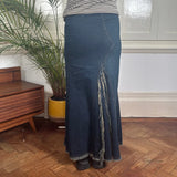 Jete Maxi Denim Skirt - 28W UK 8 Blue Cotton Blend
