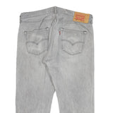 LEVI'S 501 Mens Jeans Grey Regular Straight Denim Light W36 L23 Button Closure