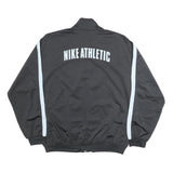 NIKE Mens Black & White Athletic Zip Up Polyester Jacket L Casual Sportswear