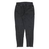 LEVIS Mens Black Slim Skinny Denim Raw W28 L28 Frayed Hem Cotton Zip Jeans