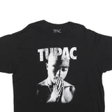 2PAC Mens Black Graphic T-Shirt 2XL Short Sleeve Crew Neck Cotton Blend