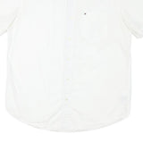TOMMY HILFIGER Mens White Cotton Blend Short Sleeve Shirt M Classic Button Down