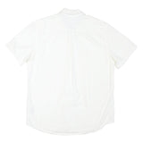 TOMMY HILFIGER Mens White Cotton Blend Short Sleeve Shirt M Classic Button Down