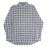 TOMMY HILFIGER Mens Blue & Brown Check Shirt XL Button Down Casual Cotton