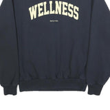 SPORTY & RICH Womens Navy Blue Wellness Crew Neck S Sweatshirt Cotton Blend