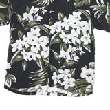 FAVANT Mens Black & Olive Floral Rayon Shirt XL Summer Holiday Casual