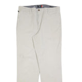 DOCKERS Mens Regular Beige Cotton Blend Trousers W34 L34 Zip Closure Plain