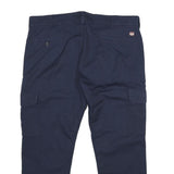 RED KAP Mens Polyester Blend Navy Blue Regular Cargo Trousers W38 L26 Workwear