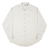 NATURAL STYLE Mens White Plain Shirt XL Cotton Blend Long Sleeve Button Collar
