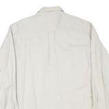 NATURAL STYLE Mens White Plain Shirt XL Cotton Blend Long Sleeve Button Collar