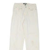 CALVIN KLEIN JEANS Womens White Regular Straight Denim W27 L30 Zip Cotton Blend