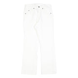 LEVI'S Womens White Regular Fit Bootcut Denim Jeans W25 L26 Cotton Blend Zip 517