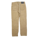 LEVI'S Mens Beige Cotton Blend Regular Straight Trousers W32 L32 Casual Zip
