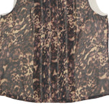 KAREN MILLEN Womens Brown Animal Print Sleeveless Round Neck Top UK 16 Stylish
