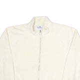 HOLLISTER Womens White Polyester Blend Zip Jacket L Fleece Casual Essential