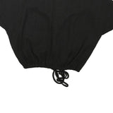 ZARA Womens Black Basic Top Short Sleeve V-Neck S Cropped Drawstring Waist